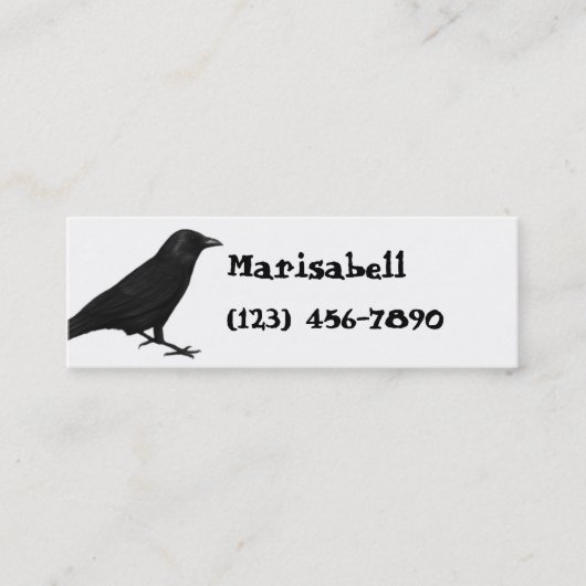 Gotischer Raben-dünne Visitenkarte (Vorderseite)