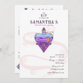 Gotischer RIP zum Single Leben Hen Do Bachelorette Einladung (Vorne/Hinten)