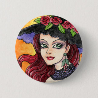 Gotischer Rosen-Hexe-Fantasie-Knopf durch Ann Button