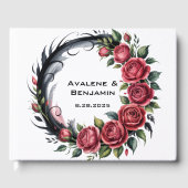 Gotischer Rosen-Hochzeitsrahmen Gästebuch (Vorderseite)