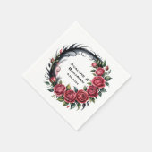 Gotischer Rosen-Hochzeitsrahmen Serviette (Ecke)