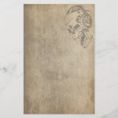 Gotischer Schädel Briefpapier (Vorderseite)