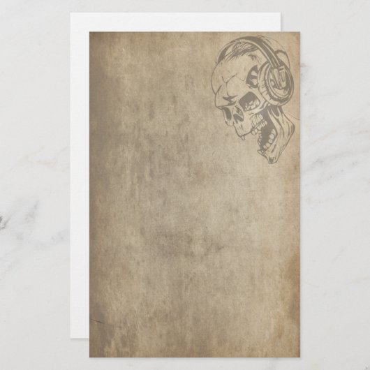Gotischer Schädel Briefpapier (Vorne/Hinten)