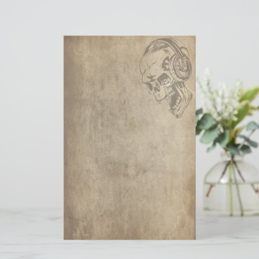 Gotischer Schädel Briefpapier (Stehend Vorderseite)