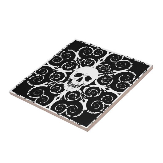 Gotischer Schädel Fliese (Seite)