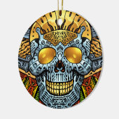 Gotischer Schädel mit Gewehren und Kugeln durch Al Keramikornament (Links)