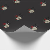 Gotischer Schädel mit Rose und Raben Geschenkpapier (Ecke)