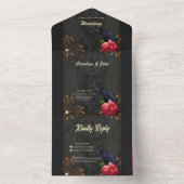 Gotischer Schädel und Raven. All In One Einladung (Innen Boden)