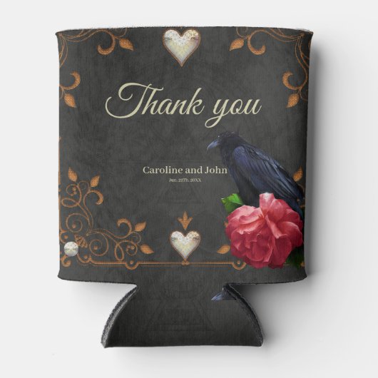 Gotischer Schädel und Raven. Dosenkühler (Vorderseite)