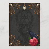 Gotischer Schädel und Raven. Menükarte (Rückseite)