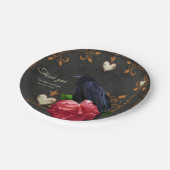 Gotischer Schädel und Raven. Pappteller (Schrägansicht)