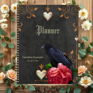 Gotischer Schädel und Raven. Planer