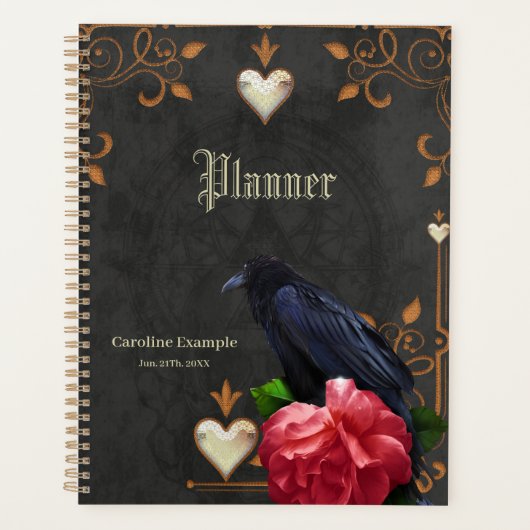 Gotischer Schädel und Raven. Planer (Vorderseite)