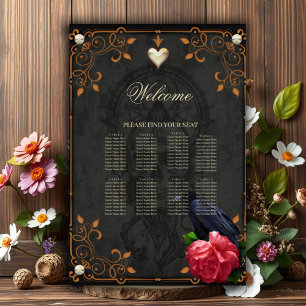 Gotischer Schädel und Raven. Poster