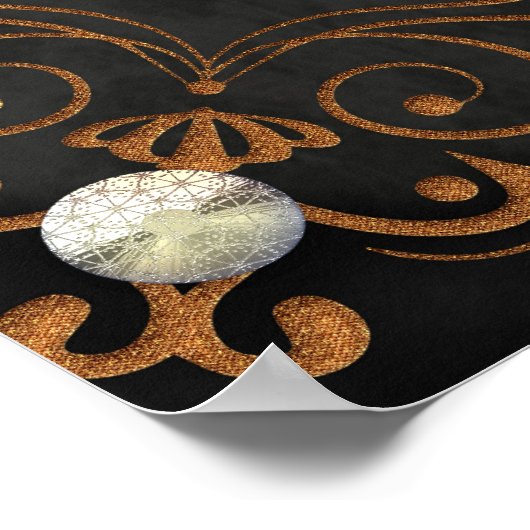 Gotischer Schädel und Raven. Poster (Ecke)