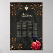 Gotischer Schädel und Raven. Poster (Vorne)