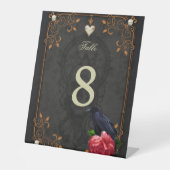 Gotischer Schädel und Raven. Sockelschild (Vorderseite)