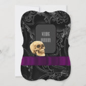 Gotischer Schädel und schwarze Hochzeit Einladung (Rückseite)