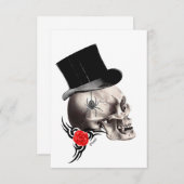 Gotischer Schädel und Tätowierungsstil der Rose (Vorne/Hinten)