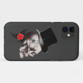 Gotischer Schädel und Tätowierungsstil der Rose Case-Mate iPhone Hülle (Rückseite (Horizontal))