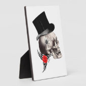 Gotischer Schädel und Tätowierungsstil der Rose Fotoplatte (Seite)