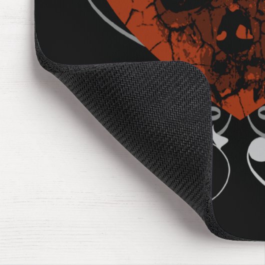Gotischer Schmutz-defektes Herz-Schädel Mousepad (Ecke)