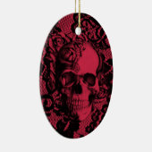 Gotischer Spitzeschädel im Rot und im Schwarzen Keramikornament (Rechts)