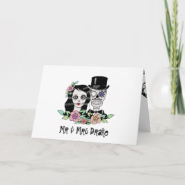 Gotischer Tag der Toten Schädel Braut & Gräuel Dankeskarte