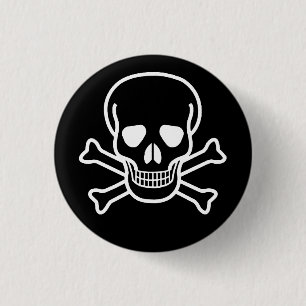 GOTISCHER TOTENKOPF MIT KREUZBEINEN BUTTON
