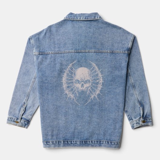 Gotischer Totenkopf mit Schwimmhäuten Jeansjacke (Rückseite)
