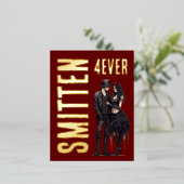 Gotischer Valentinstag Folien Feiertagspostkarte (Stehend vorne)