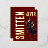 Gotischer Valentinstag Folien Feiertagspostkarte (Vorderseite/Rückseite)