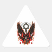 Gotischer Velvet-Bow-Schlüssel mit Flügeln & Mond Dreieckiger Aufkleber (Vorderseite)