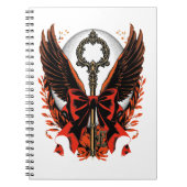 Gotischer Velvet-Bow-Schlüssel mit Flügeln & Mond Notizblock (Vorderseite)