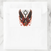 Gotischer Velvet-Bow-Schlüssel mit Flügeln & Mond Rechteckiger Aufkleber (Tasche)