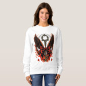 Gotischer Velvet-Bow-Schlüssel mit Flügeln & Mond Sweatshirt (Vorne ganz)