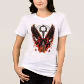 Gotischer Velvet-Bow-Schlüssel mit Flügeln & Mond Tri-Blend Shirt (Vorderseite)