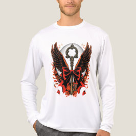 Gotischer Velvet-Bow-Schlüssel mit Flügeln & Mond Tri-Blend Shirt