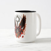 Gotischer Velvet-Bow-Schlüssel mit Flügeln & Mond Zweifarbige Tasse (VorderseiteRechts)