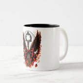 Gotischer Velvet-Bow-Schlüssel mit Flügeln & Mond Zweifarbige Tasse (VorderseiteRechts)