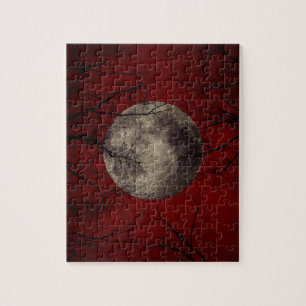 Gotischer Vollmond mit frequentierenden Bäumen Puzzle