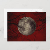Gotischer Vollmond mit Jagdbäumen Postkarte (Vorne/Hinten)