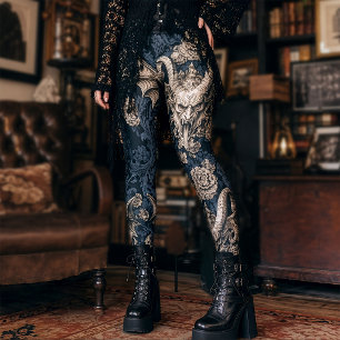 Gotischer Wasserspeier Dämon mit Hörnern Barock Te Leggings