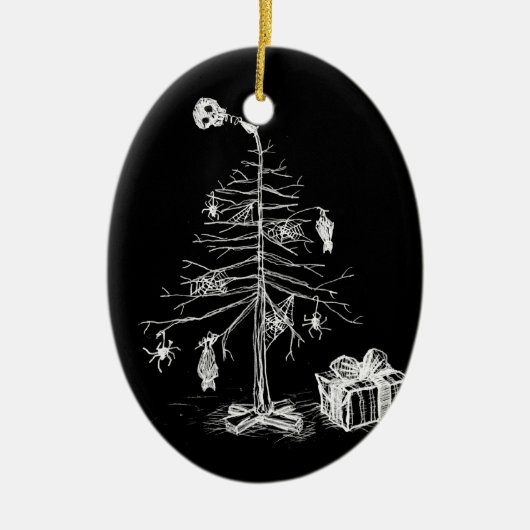 Gotischer Weihnachtsbaum Keramik Ornament (Vorne)