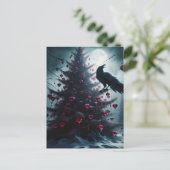 Gotischer Weihnachtsbaum mit Herz und Rabe Postkarte (Stehend Vorderseite)
