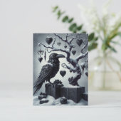 Gotischer Weihnachtsbaum mit schwarzen Herzen und Postkarte (Stehend Vorderseite)