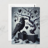 Gotischer Weihnachtsbaum mit schwarzen Herzen und  Postkarte (Vorne/Hinten)
