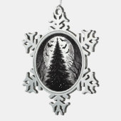 Gotischer Weihnachtsbaum mit Spooky Bats Horror Schneeflocken Zinn-Ornament (Rechts)