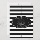 Gotischer Weihnachtsbaum mit Streifen Feiertagskarte (Rückseite)