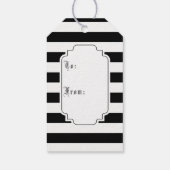 Gotischer Weihnachtsbaum mit Streifen Geschenkanhänger (Rückseite)